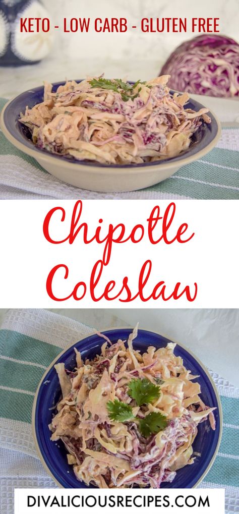 Chipotle Coleslaw, Chipotle Coleslaw Recipe, Spicy Coleslaw, Salad Recipes Low Carb, Low Carb Salad, Low Carb Side Dishes, Low Carb Gluten Free, Coleslaw Recipe, Low Carb Meals Easy