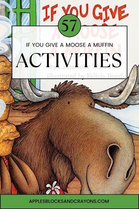 This hilarious sequel about a big, hungry moose is a classic book. Here are the best activity suggestions related to the book. If You Give A Moose A Muffin Party, Moose A Muffin Activities, Moose A Muffin Craft, Moose Crafts For Kids, If You Give A Moose A Muffin Craft, Moose Activities Preschool, If You Give A Moose A Muffin, Moose Crafts For Preschool, If You Give A Moose A Muffin Activities