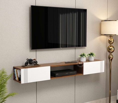 Wall-Mounted TV Unit Simple Tv Unit, Latest Tv Unit Designs, Simple Tv Unit Design, Wall Mounted Tv Unit, Tv Unit Designs, Modern Tv Unit, Living Room Indian, Small Tv Unit, Clean Clutter