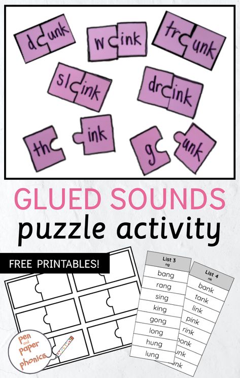 Alphabetic Decoding First Grade, Fundations Glued Sounds Activities, Chunking Words Activities, Welded Sounds Activities, Science Of Reading Materials, Glued Sounds Activities, Welded Sounds, Glued Sounds, Audio Logo