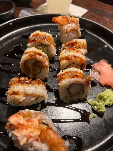 PF changs virginia beach shrimp tempura roll Sushi Recipes Shrimp Tempura, Aesthetic Shrimp, Beach Shrimp, Tempura Shrimp Aesthetic, Sushi Date Aesthetic, Shrimp Tempura Sushi, Fried Sushi Aesthetic, Prawn Tempura Sushi, Shrimp Tempura Roll