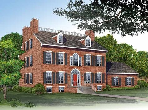 Adam - Federal House Plan with 3811 Square Feet and 4 Bedrooms from Dream Home Source | House Plan Code DHSW37586 3000 Sq Ft Colonial House Plans, Brick Home Floor Plans, Colonial Farmhouse Floor Plans, Tudor Renovation, Colonial Floor Plans, Hotel Plans, Manor House Plans, Classic Colonial Homes, Building Blueprints