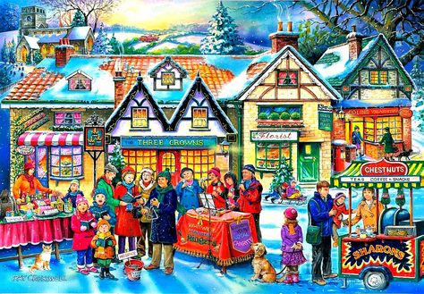 "Singing and Ringing" - Ray Cresswell Puzzles Drawing, Winter Illustrations, Best Jigsaw, Christmas Jigsaw Puzzles, Christmas Stories, Free Online Jigsaw Puzzles, Vintage Pics, Jigsaws, 500 Piece Jigsaw Puzzles