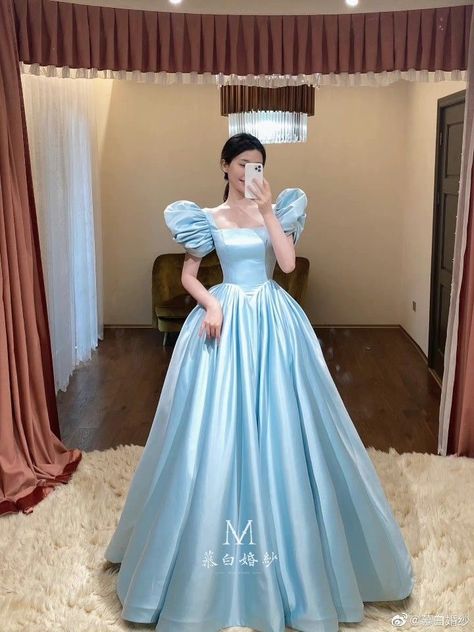 A Line Princess Dress, Debut Gowns, Satin Long Prom Dress, Princess Dress Fairytale, Prom Dress A Line, Fairytale Gown, Cute Dresses For Party, Simple Gowns, Gowns Dresses Elegant