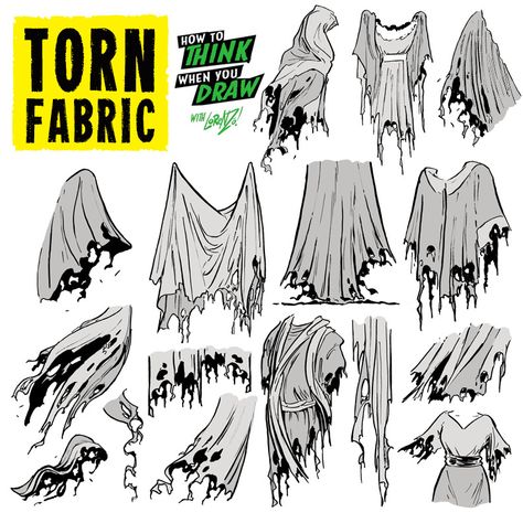 Some TORN FABRIC references today! I’m creating the world’s first true ENCYCLOPEDIA of drawing tutorials under the hashtag #howtoTHINKwhenyouDRAW, all of which is FREE for EVERYONE, FOREVER - you can... How To Draw Ripped Clothes, Ripped Clothes, Dream Walker, Torn Clothes, Armor Drawing, Torn Fabric, Arte Doodle, Comic Tutorial, Fabric Drawing