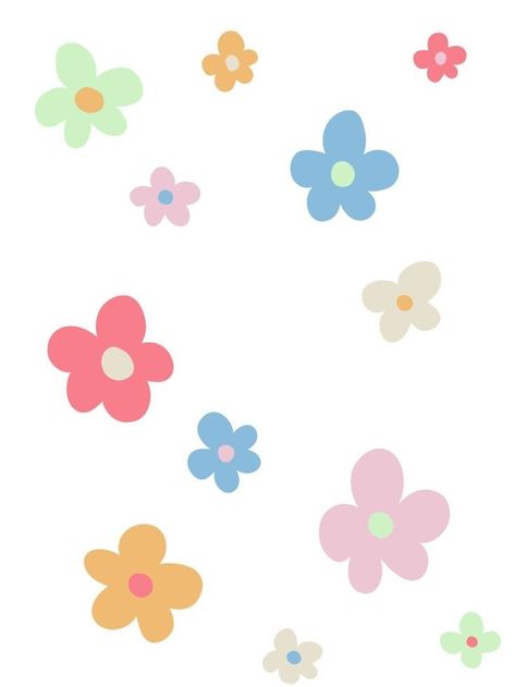 Cartoon Daisy Flower Wallpaper, Aesthetic Cartoon Flowers, Aesthetic Flowers Cartoon, Flower Drawing Aesthetic Wallpaper, Flowers Aesthetic Wallpaper Drawing, Flower Wallpaper Cartoon, Cute Wallpapers Flowers, Pastel Wallpaper Flower, Cartoon Flower Wallpaper