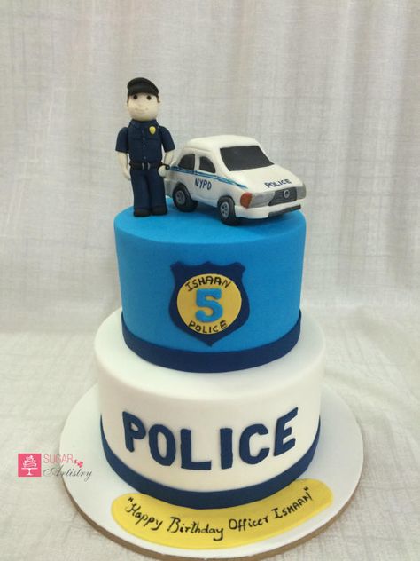 Happy Birthday Officer - cake by D Sugar Artistry - cake art with Shabana Police Cake Ideas Birthday, Cake For Police Officer, Police Man Cake, Police Cake Design, Police Officer Cake, Birthday Cake For Son, Police Car Cakes, Police Birthday Cakes, Police Cake