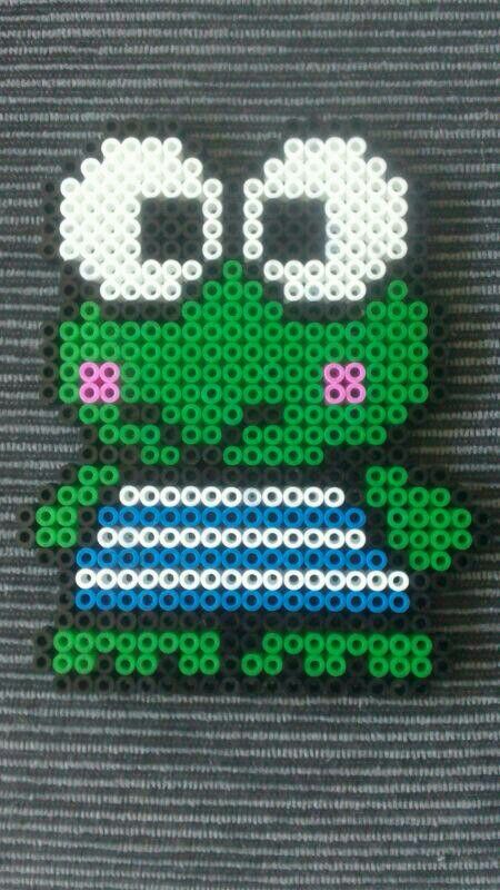 Ranita Hello Kitty Frog, Water Creatures, Iron Beads, Perler Bead Patterns, Perler Bead, Hama Beads, Bead Patterns, Perler Beads, Pixel Art