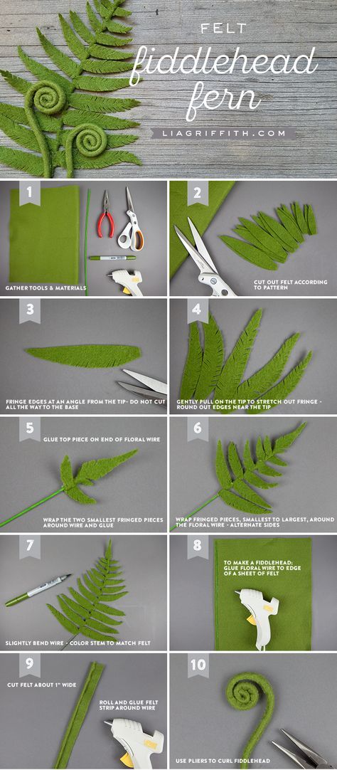 As part of our Pacific Northwestern bouquet for Cricut, make your own felt ferns and fiddle heads with our templates and easy-to-follow tutorial today! Felt Flower Template, Felt Flowers Patterns, Felt Flower Tutorial, Plants Diy, Felt Flowers Diy, Trendy Plants, Fleurs Diy, Flower Bouquet Diy, Origami 3d