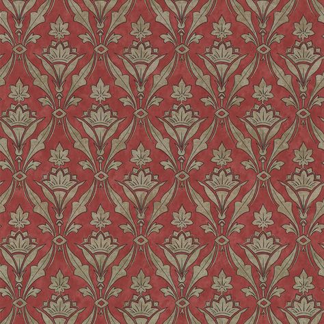 England Culture, Culture Project, English Wallpaper, London Wallpaper, Red Gothic, Victorian Wallpaper, Gothic Wallpaper, Little Greene Paint, Trellis Design