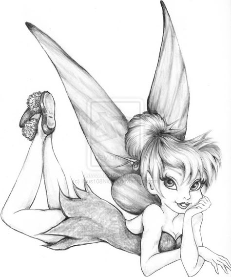 . Tattoo Tinkerbell, Tinkerbell Drawing, Tinker Bell Tattoo, Tinkerbell And Friends, Tinkerbell Disney, Fairy Tattoo Designs, Fairy Drawings, Fairy Tattoo, Disney Fairies