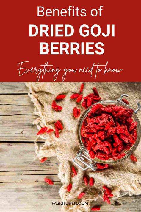 A Pinterest pin featuring a collection of dried goji berries and informative text. The image highlights the nutritional benefits, versatile uses, and expert tips for buying and storing dried goji berries. Perfect for individuals seeking to enhance their wellness journey with antioxidant-rich superfoods. #DriedGojiBerries #Superfoods #HealthyLiving Goji Berries Benefits, Goji Berry Recipes, Dried Goji Berries, Benefits Of Berries, Types Of Berries, Fruit Nutrition, Storing Fruit, Nutrition Articles, Berries Recipes