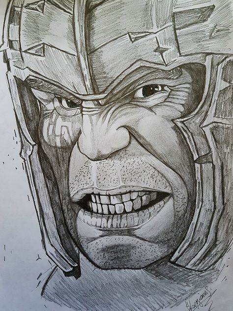 Thor Ragnarok Drawing, Ragnarok Drawing, Joker And Harley Tattoo, Harley Tattoo, Harley Tattoos, Speed Drawing, Thor Ragnarok, Hulk, Marvel Dc