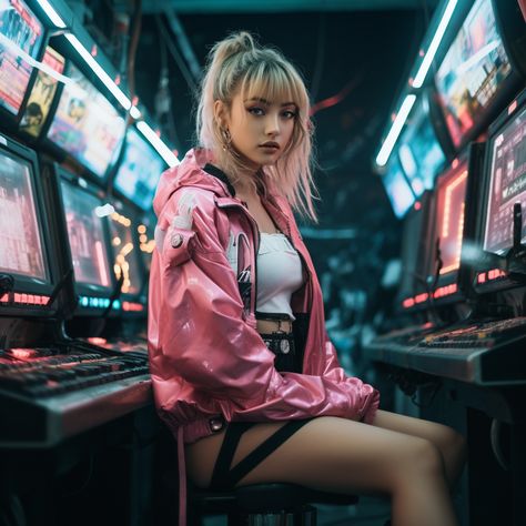 Scifi Photoshoot, Cyberpunk Girl Aesthetic, Cyberpunk Style Girl, Cyberpunk Outfit Aesthetic, Cyberpunk Model, Cyberpunk Outfit Women, Cyberpunk Fashion Women, Tokyo Photoshoot, Kawaii Cyberpunk