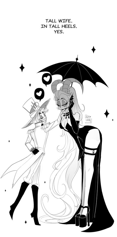 Lucifer X Lilith, Lilith And Lucifer, Tall Heels, H Hotel, Monster Hotel, Alastor Hazbin Hotel, Lucifer Morningstar, Mini Comic, Vivziepop Hazbin Hotel