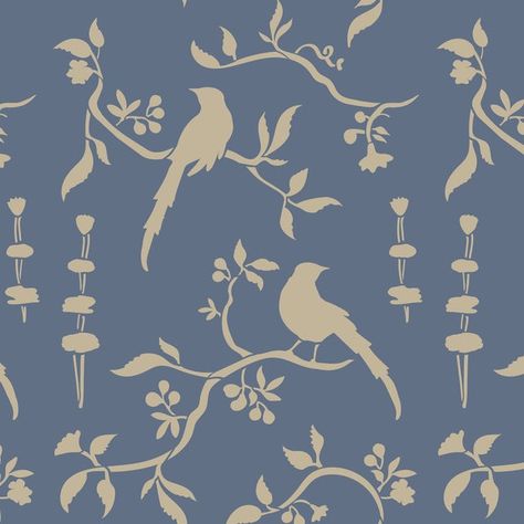 Sketchy Florals, Bird Stencil, Hand Painted Wallpaper, Stencil Design, Large Stencils, Walled Garden, East Asian, Annie Sloan Chalk Paint, Painting Wallpaper