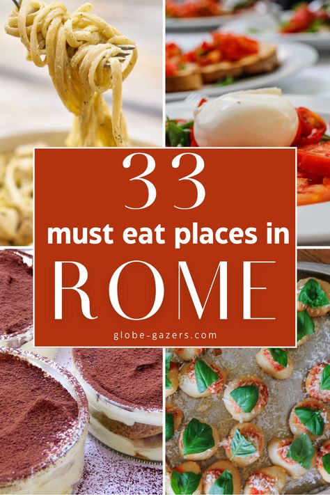 Wondering where to eat the best food in Rome? This foodie guide to Rome covers Rome food tours, where to eat in Rome Italy and what to eat in Rome to make the most of your culinary experience ! Enjoy food in Rome, Italy with this guide to the best desserts in Rome, best bakeries in Rome, best coffee in Rome, best restaurants in Rome for the best pizza and pasta in Rome and more! #romefoodguide #romeitaly #foodietravel #italytravel Enjoy! Best Places To Eat In Florence Italy, Coffee In Rome, Pizza In Naples, Best Gelato In Rome, Best Food In Rome, Where To Eat In Rome, Places To Eat In Rome, Food In Rome, Rome Restaurants