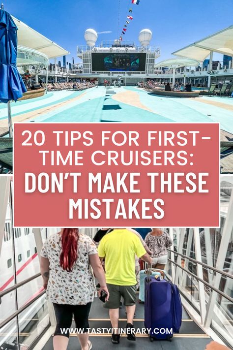 Embarking on your first cruise adventure? Don't miss our essential guide with 20 tips for first-time cruisers! From planning hacks to avoiding common pitfalls, ensure a smooth sailing experience from start to finish. First Cruise, Cruise Hacks, First Time Cruise Tips Packing Lists, First Time Cruise Tips, Disney Cruise Tips First Time, Carnival Cruise Tips First Time, First Time Cruise Tips Carnival, Tips For Going On A Cruise First Time, Planning A Cruise