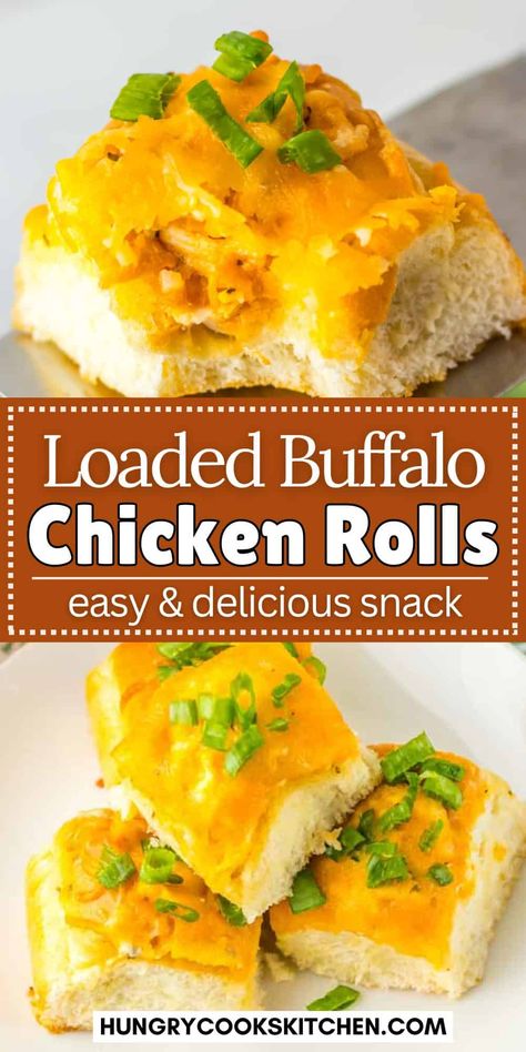 Stuffed Rolls, Buffalo Chicken Rolls, Work Potluck, Buttery Rolls, Spicy Buffalo Chicken, Chicken Stuffed, Chicken Rolls, Super Bowl Party, Recipes Appetizers And Snacks