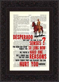 The Eagles, Desperado Desperado Song, Eagles Desperado, Vintage Page, Song Lyric Print, Linda Ronstadt, Music Quotes Lyrics, The Eagles, Lyric Prints, Quotable Quotes