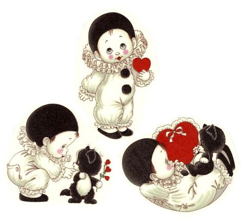 Illusion Tattoo, Illusion Tattoos, Black Kittens, Pierrot Clown, Ceramic Decals, Cute Clown, Vintage Clown, My Funny Valentine, Arte Inspo