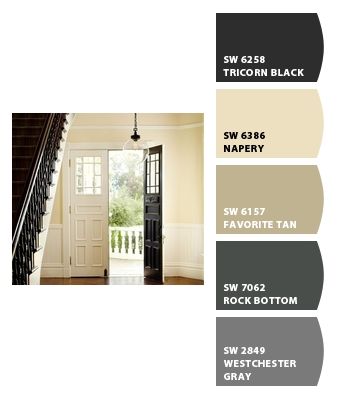 SW= Sherwin Williams (I wish everyone would use a standard colour reference, like Pantone or rgb values or something.) Pintura Exterior, White Ceiling, Exterior Paint Colors, Exterior House Colors, Colour Schemes, Wall Color, Sherwin Williams, Apartment Therapy, Exterior Colors