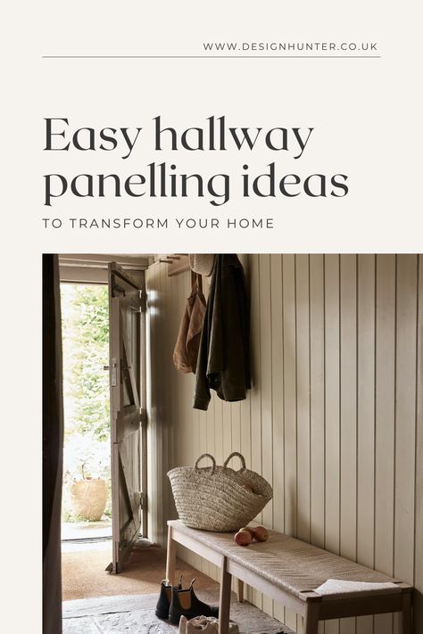 Easy hallway panelling ideas to transform your home Hallway Panelling Ideas, Hallway Panelling, Hallway Paint Colors, Wainscoting Height, Panelling Ideas, Entrance Office, Hallway Colours, Large Hallway, Office Nook