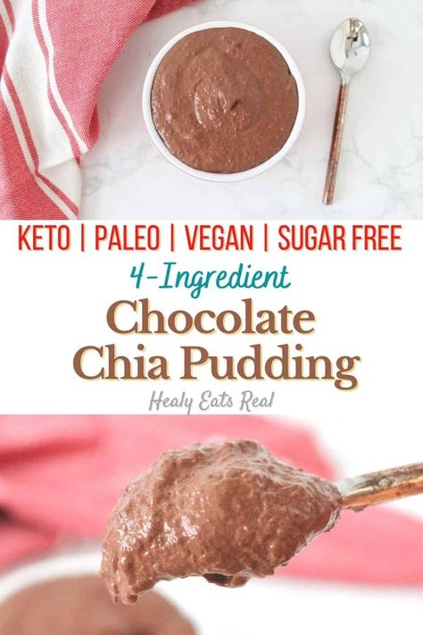 Healthy Vegan Dessert, Keto Pudding, Breakfast Chocolate, Keto Chia Pudding, Cheesecake Vegan, Chocolate Chia Pudding, Postre Keto, Chia Seed Recipes, Thm Desserts