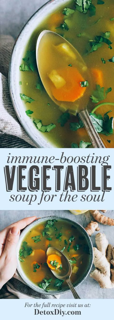 Vegan Vegetable Soup Recipes, Cold Weather Soup, Vegan Vegetable Soup, Cream Soups, Immune Boosting Foods, Soup For The Soul, Detox Soup, Vegetable Soup Recipes, Veggie Soup