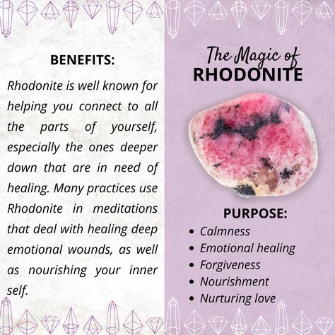 Rhodonite Vs Rhodochrosite, Rhodonite Benefits, Rhodonite Crystal Meaning, Crystal Rhodonite, Rhodonite Meaning, Rhodonite Crystal, Crystal Healing Chart, Pink Rhodonite, Crystals Healing Properties