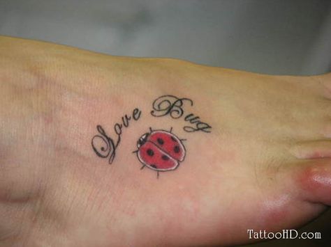 Love Bug Tattoo Love Bug Tattoo, Ladybird Tattoo, Sister Tats, Sister Tat, Sun Tattoo Designs, Lady Bug Tattoo, Bug Tattoo, Ink Inspiration, Arm Band Tattoo