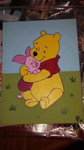 Painting Winnie The Pooh, Piglet Drawing, Friendship Paintings, Nightmare Before Christmas Drawings, Winnie The Pooh And Piglet, Friendship Art, Disney Canvas Art, Pooh And Piglet, Disney Canvas