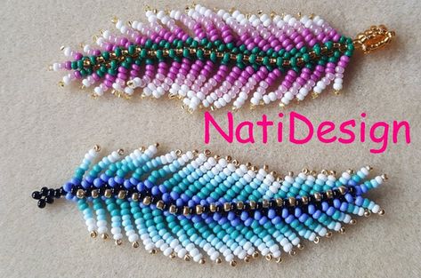 More Beaded Feather Jewelry Tutorials - The Beading Gem's Journal Beaded Feather, Beadwork Tutorial, Beaded Earrings Tutorials, Beaded Earrings Diy, Beaded Jewelry Tutorials, Beaded Earrings Patterns, Feather Jewelry, Beaded Bracelet Patterns, Earring Tutorial