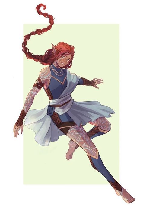 Fairy Monk Dnd, Rouge Outfits Female Dnd, Elf Monk Female Dnd, Dnd Monk Outfit, Quarterstaff Dnd, Female Bard Character Design, Monk Dnd Character Design, Dnd Fairy Character, Dnd Monk Character Design