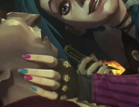 Jinx Finger, Jinx Nails Arcane, Arcane Pictures, Jinx Nails, Alysanne Targaryen, Jinx Fanart, Jinx League Of Legends, Fav Characters, Just Run