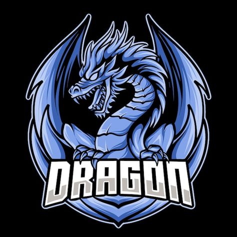 Vector vector esport logo blue dragon ga... | Premium Vector #Freepik #vector Blue Dragon Logo Design, Dragon Logo Design, Gaming Illustration, Dragon Logo, Blue Dragon, Game Logo, Premium Vector, Graphic Resources, Illustration Design