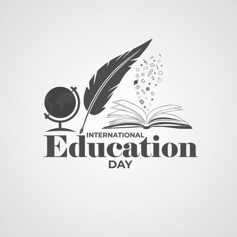 International Education Day, 24 January. Reading imagination concept for education holiday. vector Illustration. International Education Day, Reading Imagination, International Day Of Education, January Reading, Education Day, Student Life Hacks, Education For All, Digital News, International Day