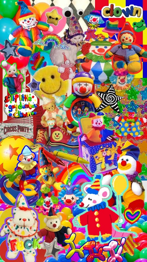 #circus #gay #clown #clowncore #colorful #rainbow #saturation Clowncore Wallpaper, Clowncore Aesthetic, Circus Wallpaper, Core Wallpaper, Clown Pics, Circus Aesthetic, Dreamcore Weirdcore, Iphone Wallpaper Images, Rainbow Aesthetic