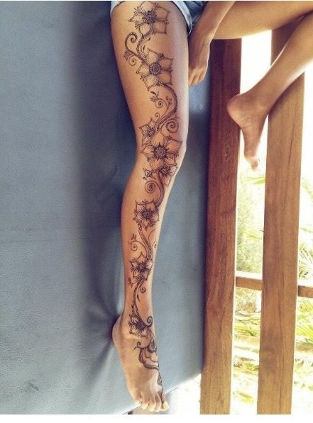 Henna Leg, Leg Mehendi, Tattoo Mehndi, Leg Henna, Full Leg Tattoos, Henna Inspired Tattoos, Tato Henna, Tattoo Henna, Henna Ideas