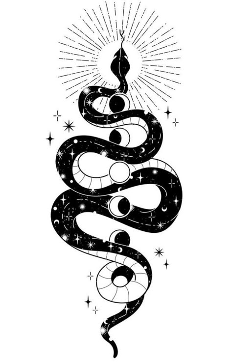 Tattoo Crane, Pagan Tattoo, Cobra Tattoo, Tattoo Snake, Snake Tattoos, Kunst Tattoos, Snake Tattoo Design, Muster Tattoos, Witch Tattoo