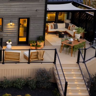 Deck Ideas | Trex Trex Deck Ideas, Outdoor Deck Lighting, Deck Cost, Trex Transcend, Composite Decking Boards, Railings Outdoor, Outdoor Deck Furniture, Hgtv Dream Home, Trex Deck