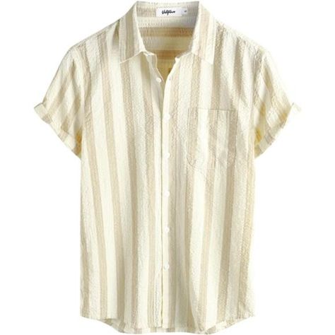 *Color: Beige Yellow *100% Cotton; Size Selection: Since The Fabric Will Shrink Slightly After Washing, Please Try To Get One Size Up Than The Tag Size If You Prefer A Loose Fit *Material: This Men's Bubble Cotton Striped Shirt Is Made Of Cotton, Soft And Light-Quality Cotton, So You Feel Comfortable Cool Breathable, And Funky When Wearing *Wash: Machine Wash Cold, No Fabric Softener, Tumble Dry Low Or Line Dry *Features: Slim Fit, Button Down, Short Sleeves, Stripes With Front Pockets, Which Sh Linen Shirts For Men, Camping Vacation, Seersucker Shirt, Shirt Jacket Men, Striped Linen Shirt, Mens Jackets Casual, Mens Sleepwear, Linen Shirts, Linen Shirt Men