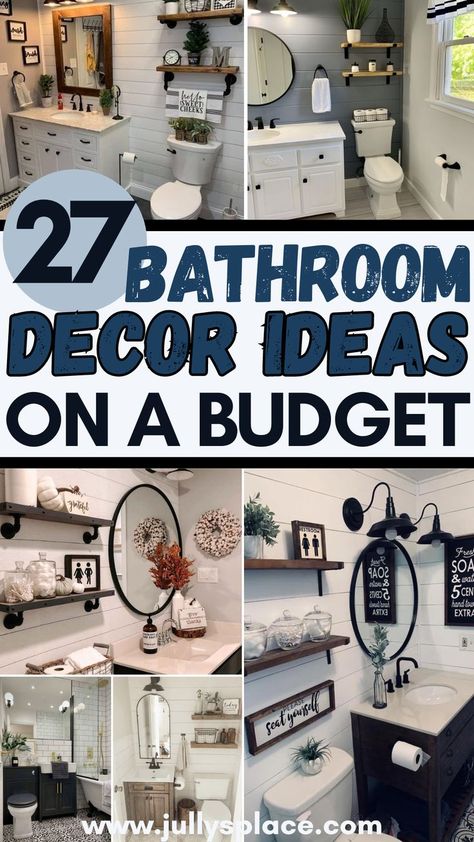 bathroom decor ideas, bathroom ideas, bath ideas, bathroom wall decor, small bathroom decor Rental Bathroom Decor Ideas, Clean Bathroom Design, Master Bathrooms Decorations Ideas, Bathroom Decor Ideas Gray, Bathroom Window Sill Decor Ideas, Bathroom Ideas Decoracion, Small Bathroom Inspiration Decor, Walmart Bathroom Decor, Guest Bathroom Decor Inspiration