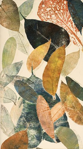 Autumn leaf II | da Mariann Johansen Ellis Autumn Leaf, Art Et Illustration, Art And Illustration, Monoprint, Leaf Art, Art Plastique, Linocut, Textures Patterns, 3d Art