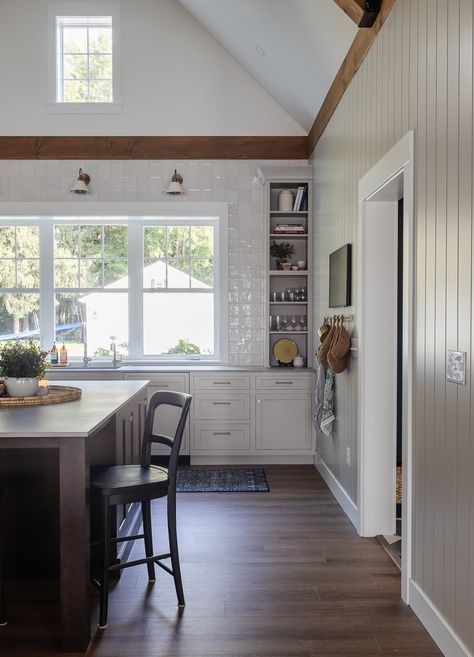 Neutral Lake Cottage Kitchen - The Lilypad Cottage Lake Cottage Kitchen, Cottage Lake House, Lilypad Cottage, Cottage House Interior, Blogger Home, Cottage Lake, Cottage Retreat, Midwest Living, Neutral Kitchen