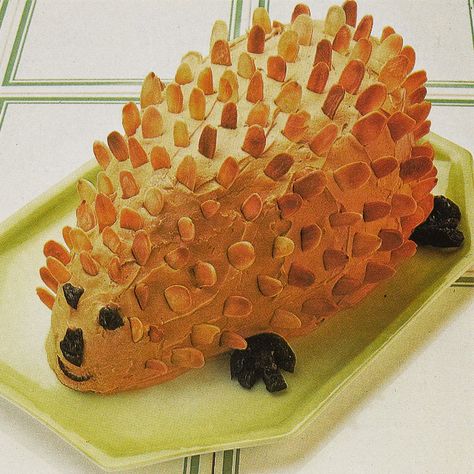 70s Dinner Party food - in pictures 1970s Party Theme, 70s Dinner Party, 1970s Food, Dinner Party Food, 70s Food, 1970s Party, Ugly Food, Hedgehog Cake, Cake Fails