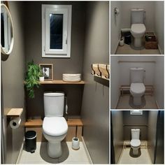 Small Toilet Room Decor, Small Wc Ideas, Water Closet Ideas, Small Toilet Room Ideas, Wc Ideas, Toilet Room Decor, Luxury Bathtub, Small Toilet Room, Bathroom Shelf Decor