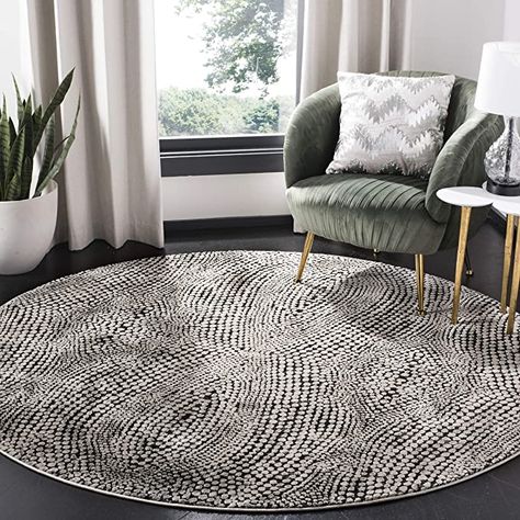 Light Grey Rug, Industrial Area Rugs, Modern Contemporary Style, Light Grey Area Rug, Polyester Rugs, Round Area Rugs, Round Rug, Abstract Rug, Indoor Outdoor Area Rugs