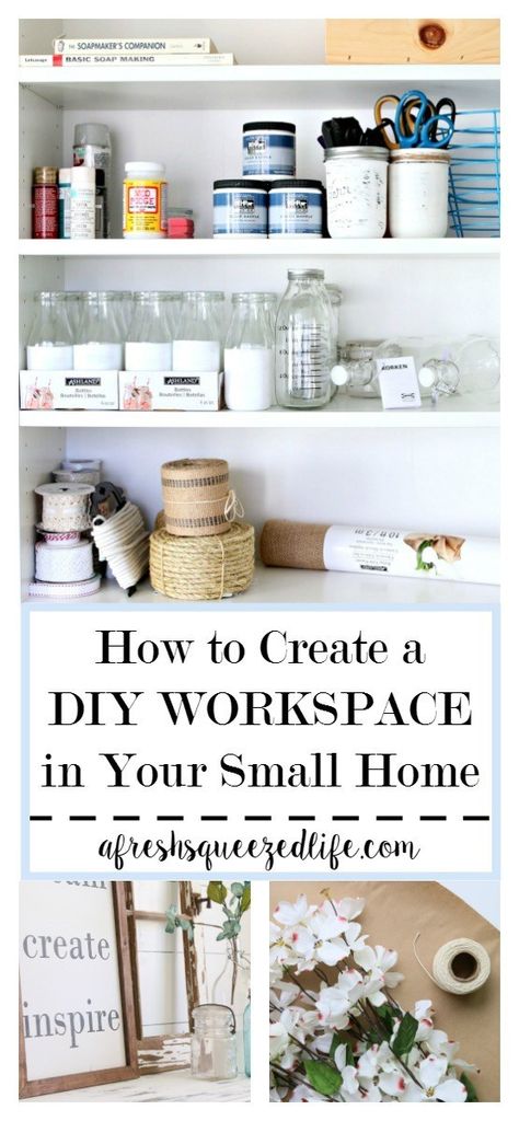 I live in a tiny house and I work from home. My office measures 10 X 10 and I have had to make the most of my space. Let me show you how you can do it too! SMALL CRAFT ROOM Tiny Craft Space, Diy Workspace, Crafting Space, Small Craft Rooms, Sewing Spaces, A Small House, Budget Decorating, Handmade Projects, My Space