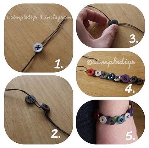 Button bracelet. This would be a fun DIY for kids or adults. Diy Simple, Button Bracelet, Diy Buttons, Funky Jewelry, Button Jewelry, Button Crafts, Diy Crafts Jewelry, A Button, Cute Crafts